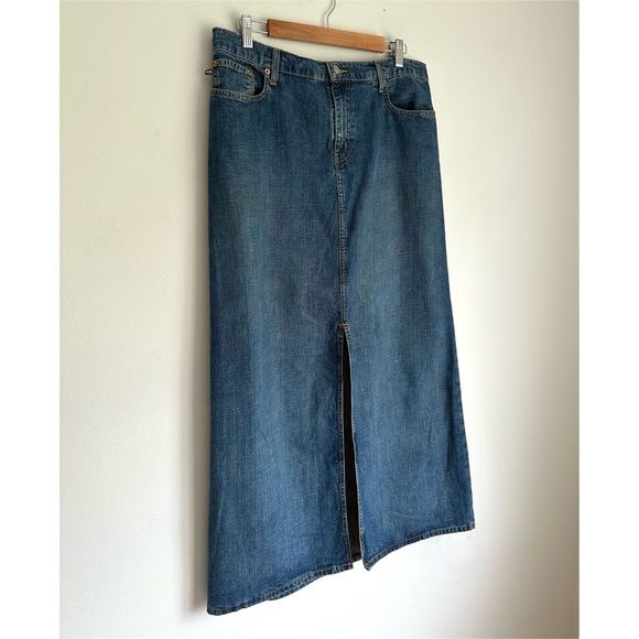 Ralph Lauren • Slit Denim Midi Skirt - Picture 3 of 6
